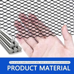 40″x13″ Universal Car Grill Mesh, Aluminum Alloy Automotive Grille Insert