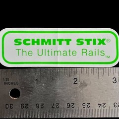 Vtg 1980’s Schmitt Stix Skateboards The Ultimate Rails Sticker In DayGlow Green