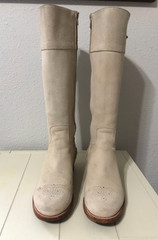 Boots & Woods Women’s 8 /39 Beige Suede Riding Boots GoodyearWelt Spain Leather.
