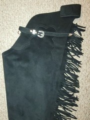 HOBBY HORSE ULTRA SUEDE WESTERN PLEASURE SHOW CHAPS SHIRT JACKET HORSEMANSHIP L