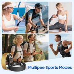 Smart Health Ring, Featuring Stress and Sleep Monitoring Functions, Compatible w