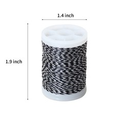 131 Yard Black White Archery Serving Thread High Strength Polyethylene 34 lbs