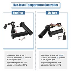 Motorcycle Heated Grips, Premium 12V Adjustable Temperature Handlebar Grips w…