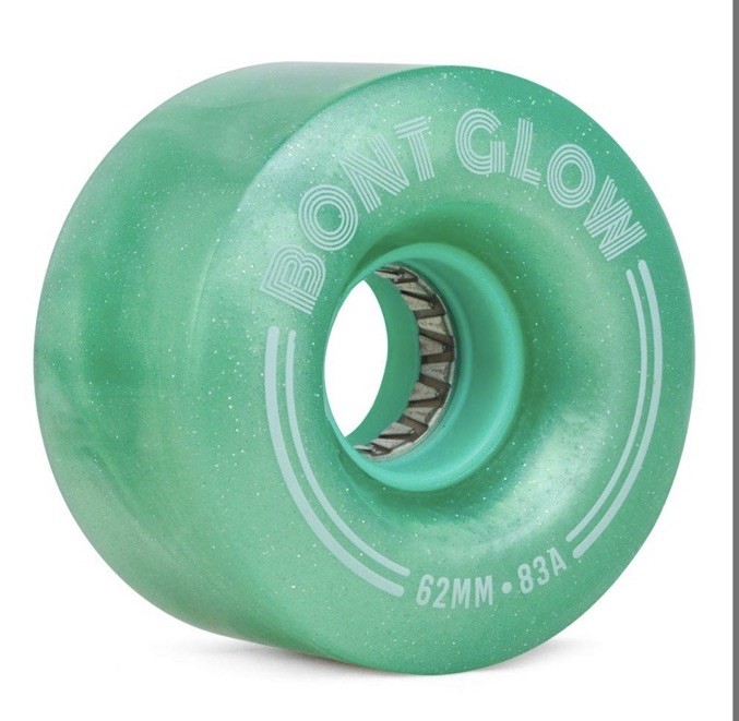 Glow Light up LED OUTDOOR Roller Skate Wheels – 62X35Mm 83A, 4 Pk, Misty Teal