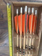 8 Unknown Vintage Arrows With SHARP Broad Heads Archery Traditional Hunting