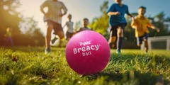 Self Inflating Playground Ball 5″, Neon Pink Breacy Ball, Self Inflating Boun…