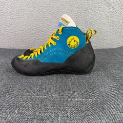 Vintage La Sportiva Mega Climbing Shoes 39.5 Teal Yellow Italy Moon Gorpcore 90s
