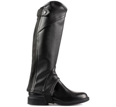 HORZE Unisex Soft Leather Zip-Up Equestrian Kids Half Chaps Large-Tall