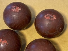 Vintage Sportscraft Bocce Ball Lawn Bowling Game 3 1/8” & About 1.1 Pounds