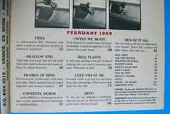1980’s THRASHER Skateboard Magazine February 1989 128 Pages
