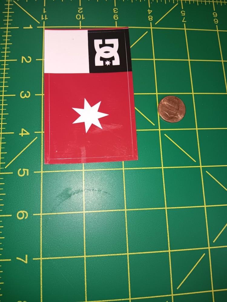DC Shoes Sticker Decal Skateboard Red White Star Logo Vinyl Skate Sticker Small