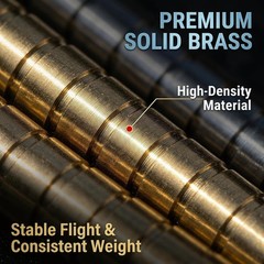 SHARROW 12pcs Brass Arrow Inserts for Archery – 38/50/100/150/200/250/300 Grain