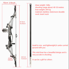 16″ Mini Compound Bow Kit Toy Arrows Target Archery Hunting Children Gift Shot
