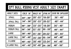 EPT Leather Bull Riding Vest v3.0 – Black Leather EPT Brand – Adult Sizes: Small