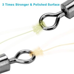 200pcs Barrel Fishing Swivels Stainless Steel Connector Saltwater Freshwater