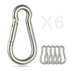 Spring Snap Hook Carabiner Clips 264 Lbs Stainless Steel 304 , Set Of 6