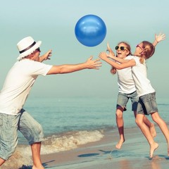6Inch Inflatable Bouncy Balls Set with Hand Pump 6 Pieces, Blue