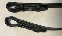 Shires Blenheim Black Leather and Nylon Insert Rubber Grip Reins 54″ x 5/8″