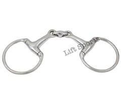EGGBUTT Snaffle Horse Bit Lozenge Fat Double Joint Oval Link Stainless Steel New