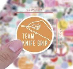 30Pcs Random Cute Crochet Knitting Tool Themed Stickers Waterproof Sewing Decals