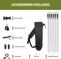 Black Hunter 60» Takedown Recurve Bow Set for Hunting and Target Practice