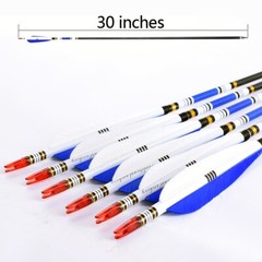 12Pcs 28/30/32″ Carbon Arrows Spine500 For Compound & Recurve Bow Hunting Target