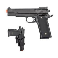 NEW FULL METAL M1911 SPRING AIRSOFT PISTOL 6mm BB HAND GUN w/ HIP HOLSTER
