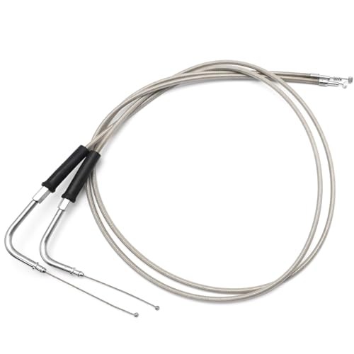 2Pcs 47″ Motorcycle Throttle Idle Cables, Throttle Gas Cable, Replacement for