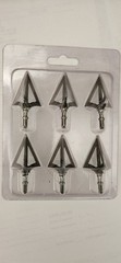 6 Pcs Hunting Broadheads 100 Grain 3 Fixed Blade Arrow Heads