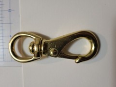 3 1/4 Solid brass swivel snap boat hook 5/8″ eye marine grade wide mouth SWL 80