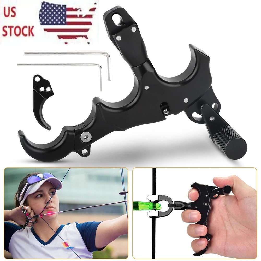 Archery Release Aid, 3/4 Finger Grip Thumb Trigger Caliper, Compound Bow Hunting