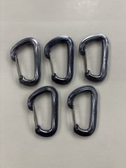 FIVE PACK Black Diamond Neutrino Aluminum Wiregate Carabiner – Gray 24kN – NEW