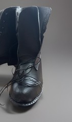 NEW In Box Dover Saddlery Black Lace-up Leather Like Paddock Boots Woman Sz 9.5