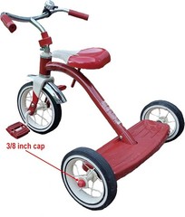Hub Caps for Bike/Trike/Scooter – Compatible with Popular Classic Red Ride-On…