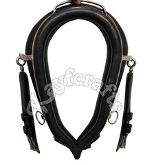 Black Leather Horse Driving Harness with Collar Complete set for Single horse