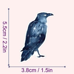 30Pcs Random Vintage Dark Forest Gothic Cool Crow Raven Bird Waterproof Stickers