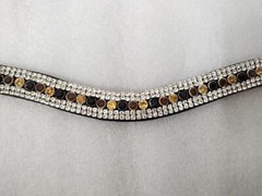 DESIGNER CLEAR CRYSTAL STYLISH HORSE LEATHER BROWBAND FOR BRIDLE FREE SHIPPING.