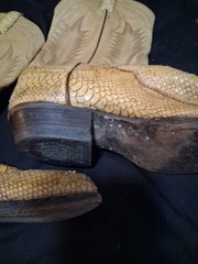 Tony Lama Snakeskin / Leather (?) Western Cowboy Boots Nice Designs