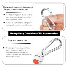 200PCS 2.36″ Spring Snap Hook Carabiner Clips, 260LBS Capacity for Camping, Leas