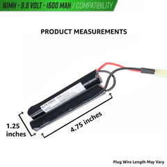 Umarex 9.6V 1200mAh NiMH Battery and Charger for Airsoft Gun, Elite Force