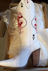 Size 9 Limited Edition Red Stitch Ace of Spades Equestrian Boots