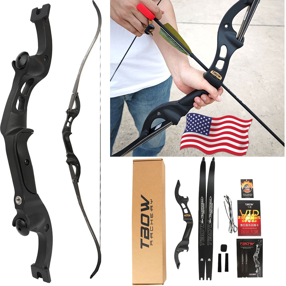 62″ Takedown Recurve Bow F Interface 25-60lb Bamboo Limbs Outdoor Hunting Target