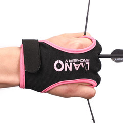 Archery Gloves Leather Practice Hunting Three Finger Protector for Youth Adult B