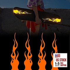 4 Pcs 7.8» Flame Reflective Sticker for Car Vinyl Racing Sports Flame Orange
