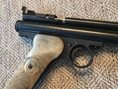 Vintage Crosman Model 150 Pellgun, .22 Cal Co2 Air Pistol, Box, Original Receipt