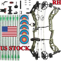 Compound Bow 30-70lbs RH IBO 310 fps + Carbon Arrows Set Archery Hunting Shoot