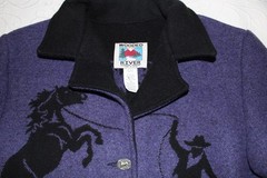 Wooded River ID*Purple Roping Bucking Horse Jacket*Coat*Womens Large*Equestrian
