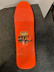 Frankie Hill Rare Double Signed House of Hill Skateboard Red Shaped Deck 2019