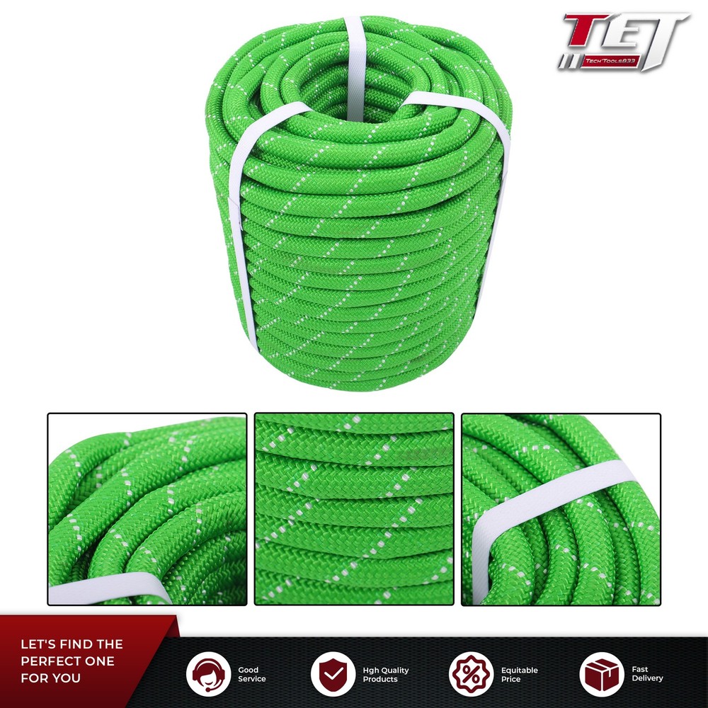 1/2 inch x 125ft Double Braided Rope Breaking Strength 8400 Pounds Green New