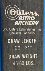 VTG OUTERS ASTRO BLAZER COMPOUND BOW RH ARCHERY PARTS UNASSEMBLED 45-60# EXC 29”